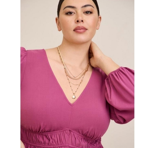 NWT TORRID Rayon Slub Smocked Waist Detail Top 4X 🩷 - Picture 6 of 7